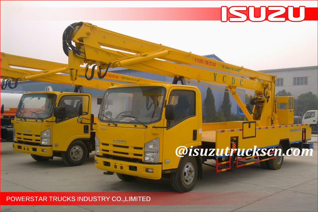 18m Myanmar YCDC Isuzu Aerial platform vehicle overhead working truck