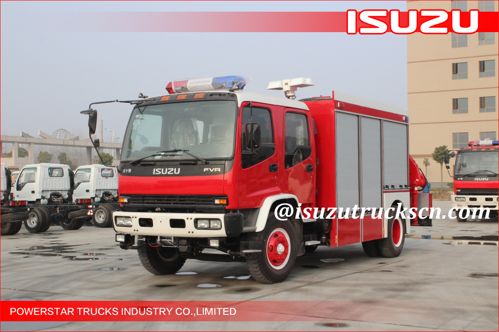 2015 Isuzu Lighting Emergency Rescue Vehicle Fire Truck with Truck Crane 