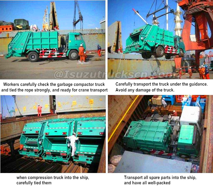 ISUZU garbage compactor vehicle for shipment