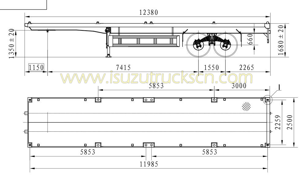 Bogie Flatbed Semi-trailer