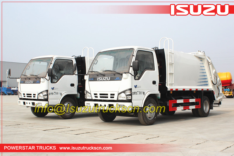 máy ép rác vệ sinh xe tải thùng Isuzu,