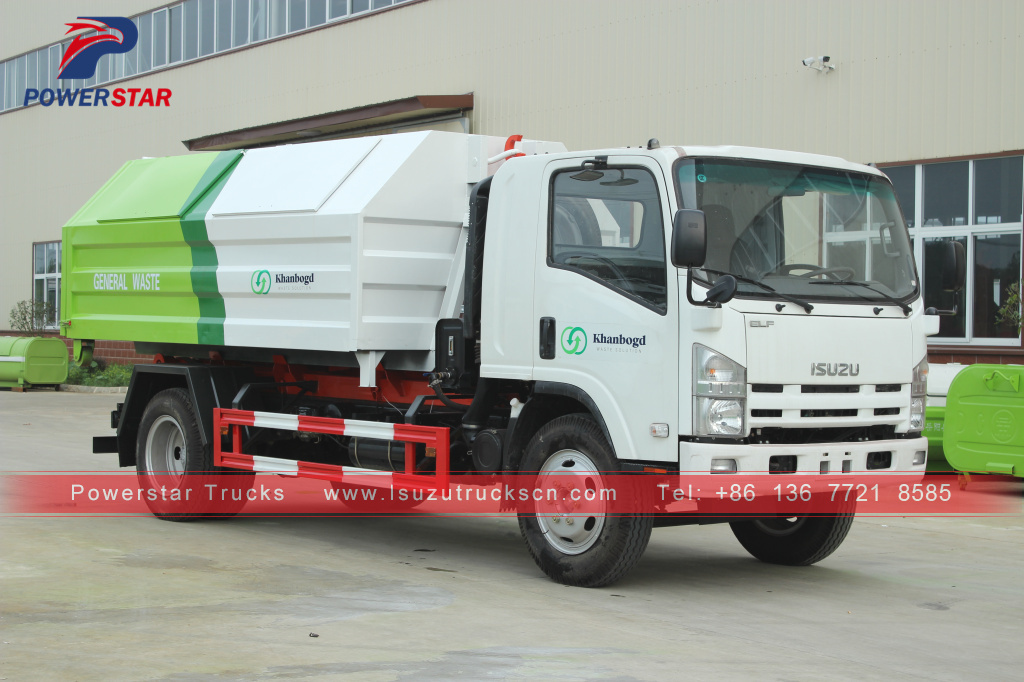 Mongolia Isuzu Hook arm garbage truck