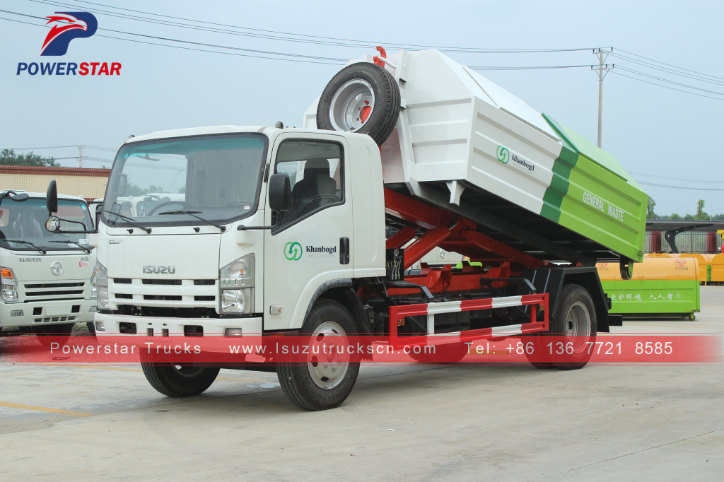 Mongolia Isuzu Hook arm garbage truck