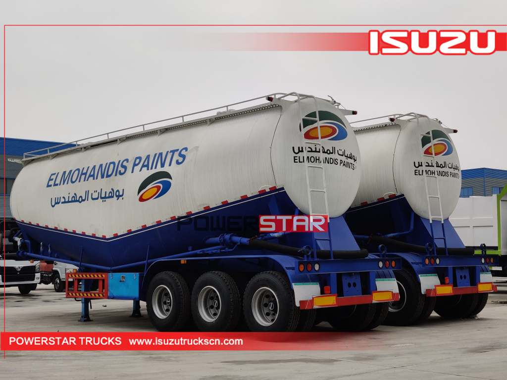 Sudan Tri-axle bulk cement truck powder tanker semi trailer for sale