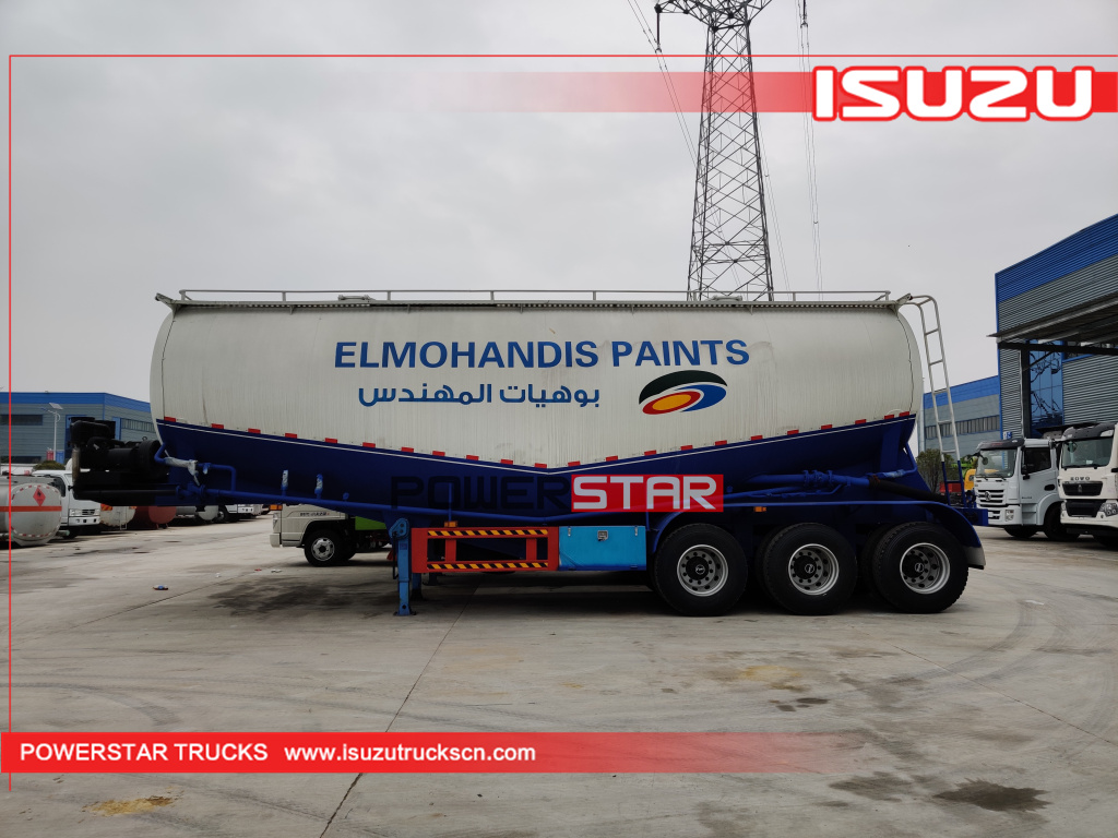 Sudan Tri-axle bulk cement truck powder tanker semi trailer for sale