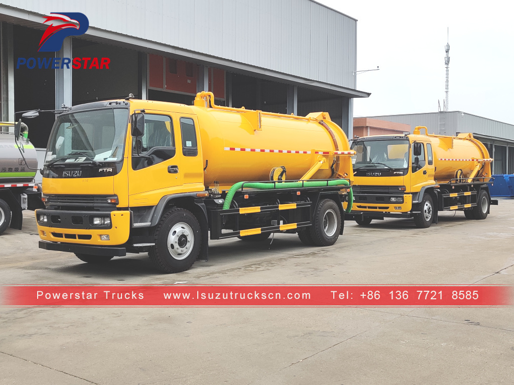 12,000L ISUZU FTR vacuum sewage suction tanker trucks