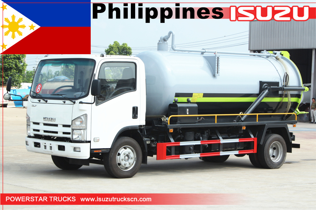 ISUZU Máy bơm chân không mới Xe tải hút phân nước thải