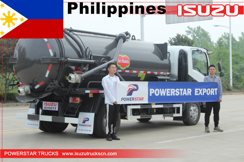 Philippines Xe bồn hút nước thải chân không ISUZU ELF 4x2 8M3