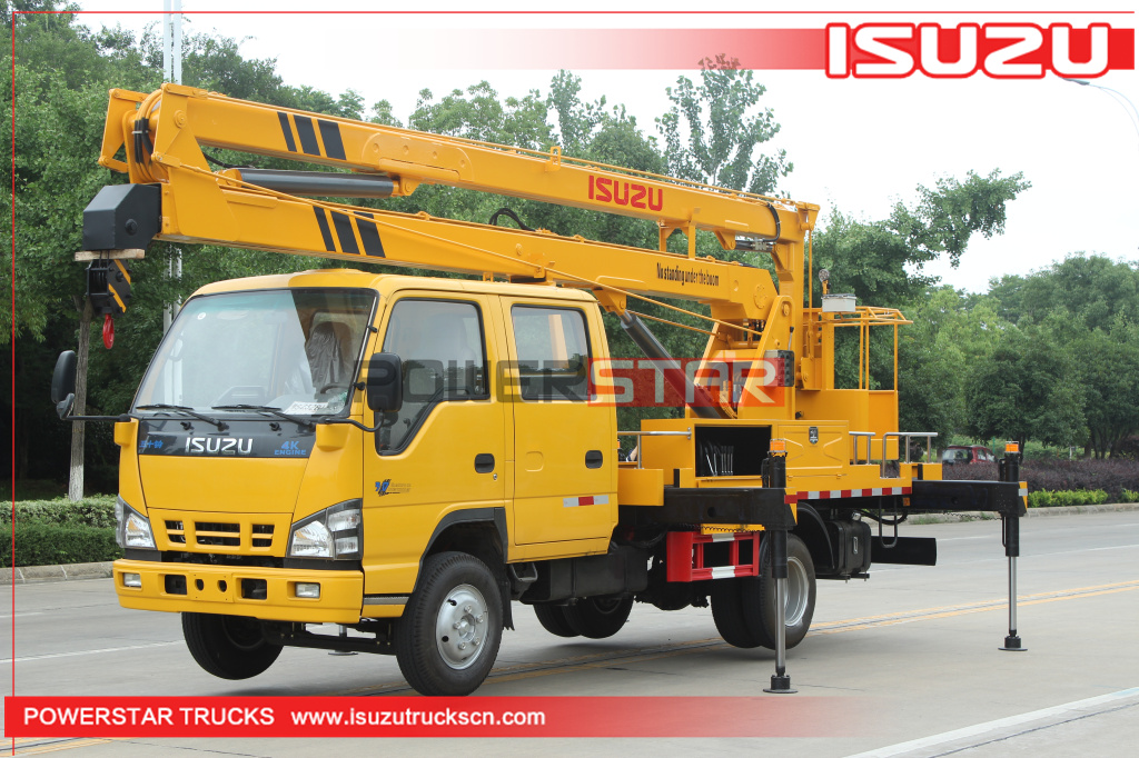 ISUZU Man Lifter Folding Arm Support Leg Truck Mounted Aerial Work Platform Skylift Cherry Picker Truck