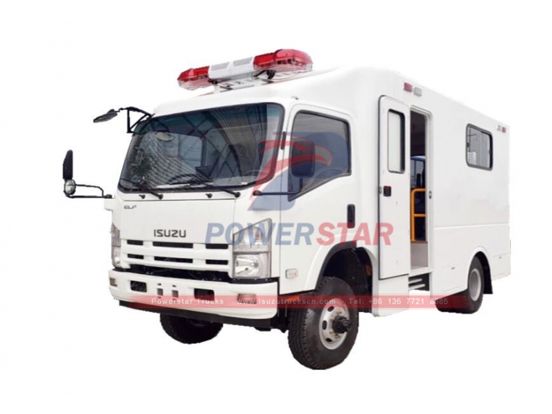 ISUZU NPR/700P/ELF 4X4 dẫn động bốn bánh Xe cứu thương Bệnh viện Xe tải cứu hộ Xe vận chuyển bệnh nhân để bán