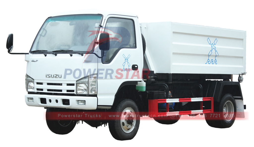 Xe chở rác nâng móc địa hình ISUZU ELF/NKR 100p 4X4