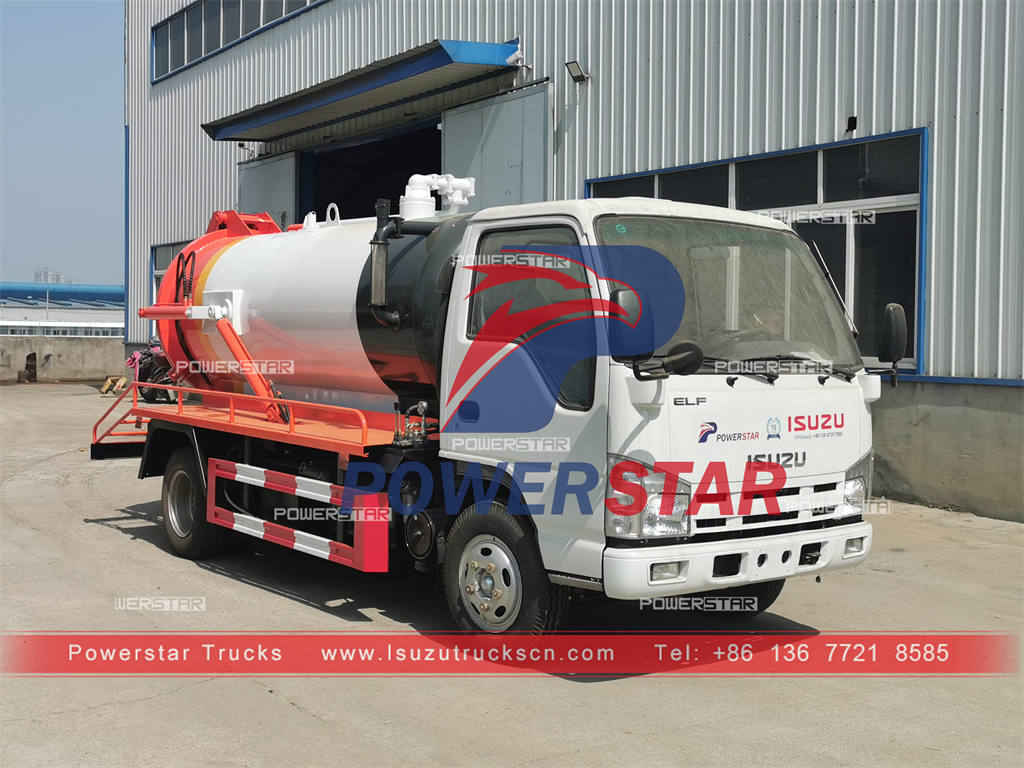 High performance ISUZU 4CBM vacuum cleaner truck