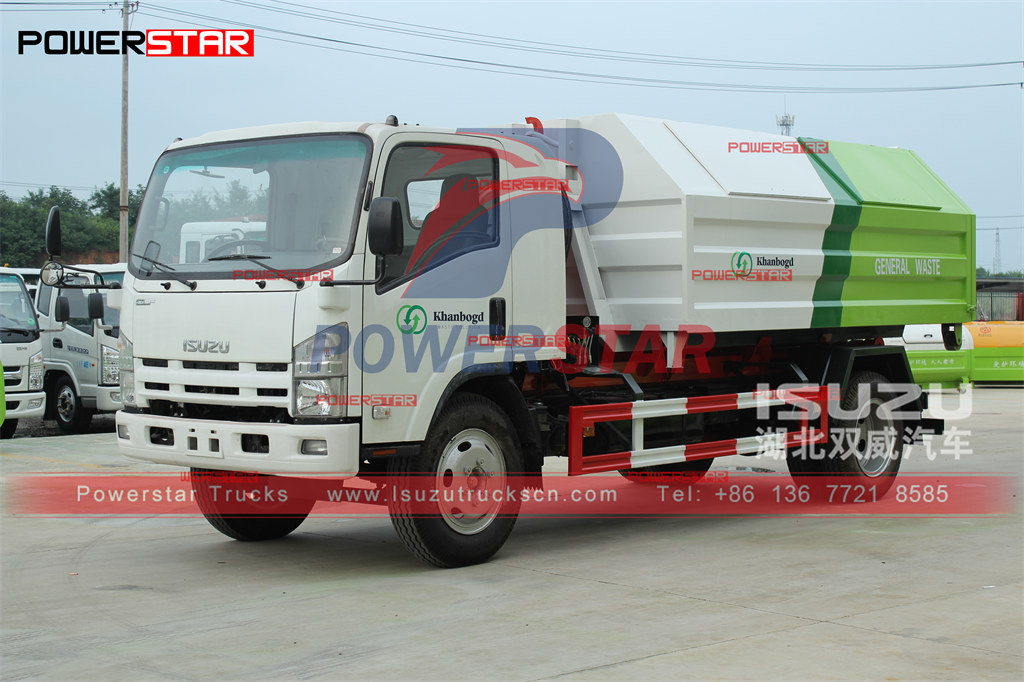 12CBM ISUZU Hook Loader Truck xuất khẩu thủ công Mông Cổ