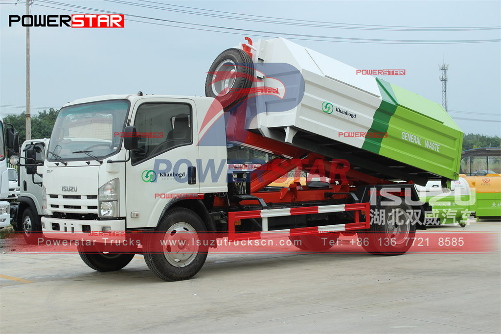 12CBM ISUZU Hook Loader Truck xuất khẩu thủ công Mông Cổ