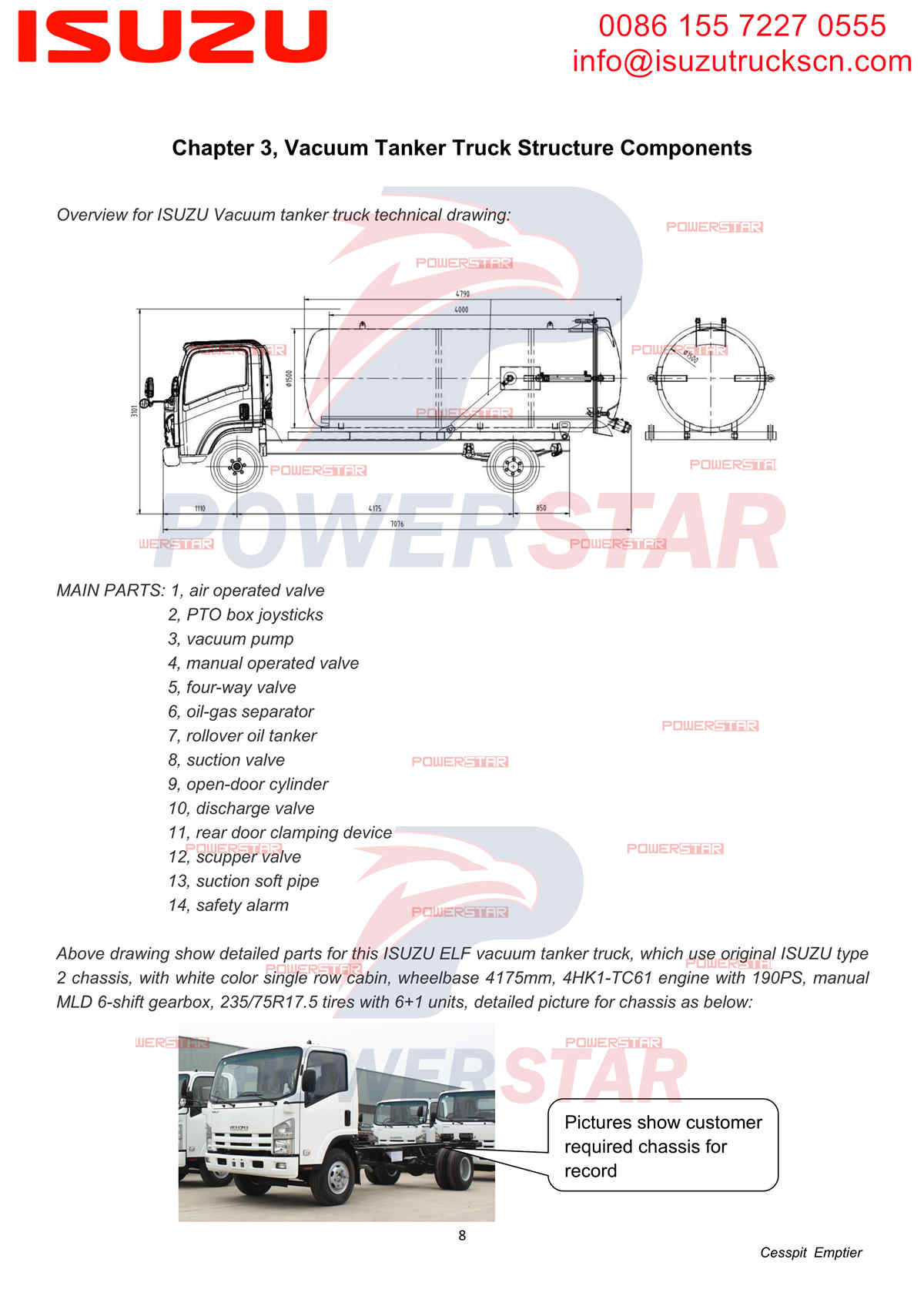 Hướng dẫn sử dụng xe hút bể phốt ISUZU 700P ELF 8cbm Gabon