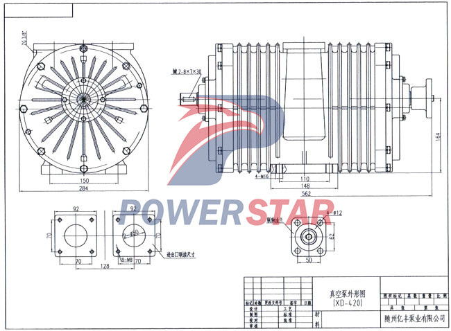 Thông số kỹ thuật và bản vẽ máy bơm chân không xe tải chở dầu Isuzu XD-420