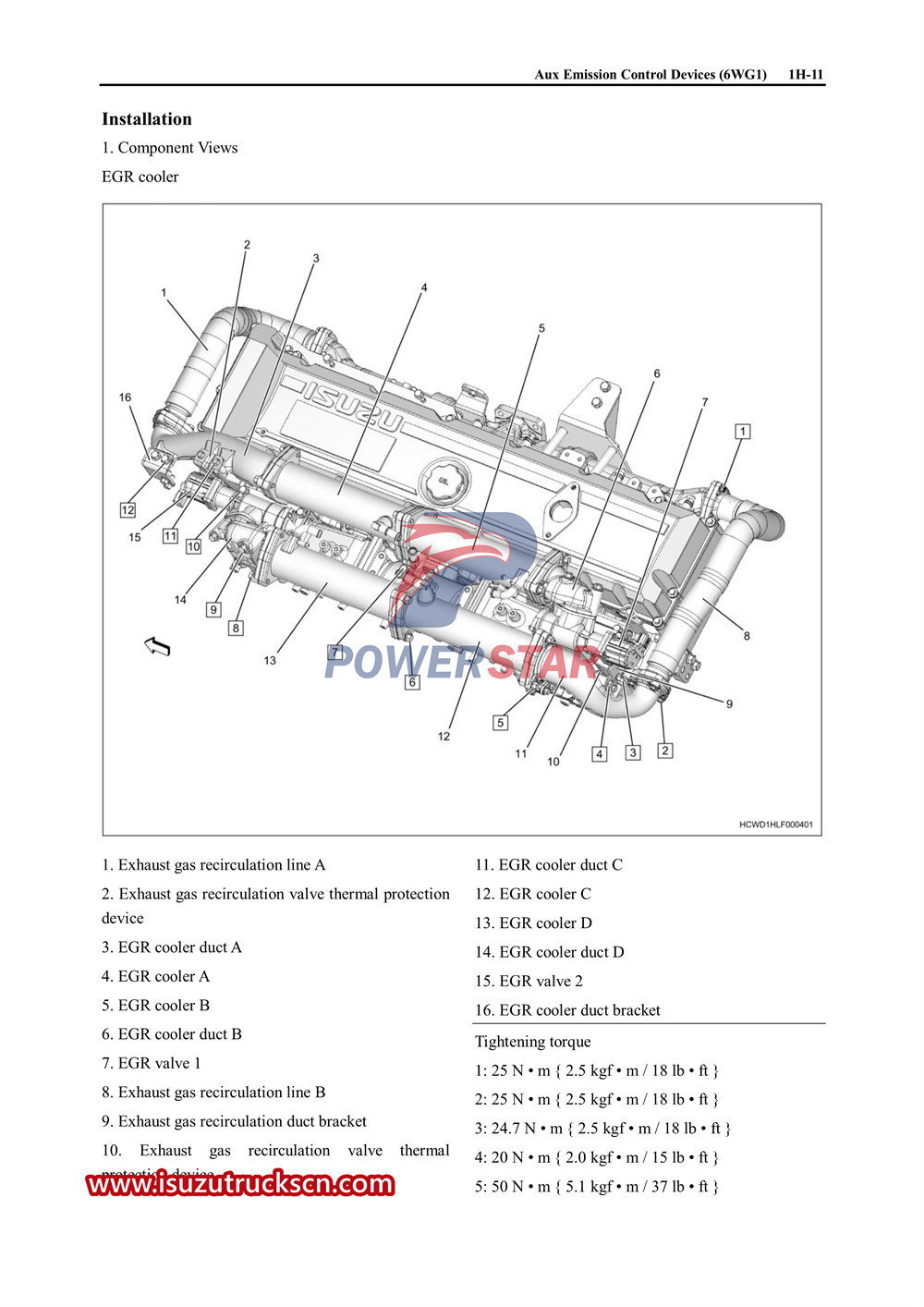 Hướng dẫn sử dụng dịch vụ làm mát động cơ Isuzu 6WG1 và hộp số ZF