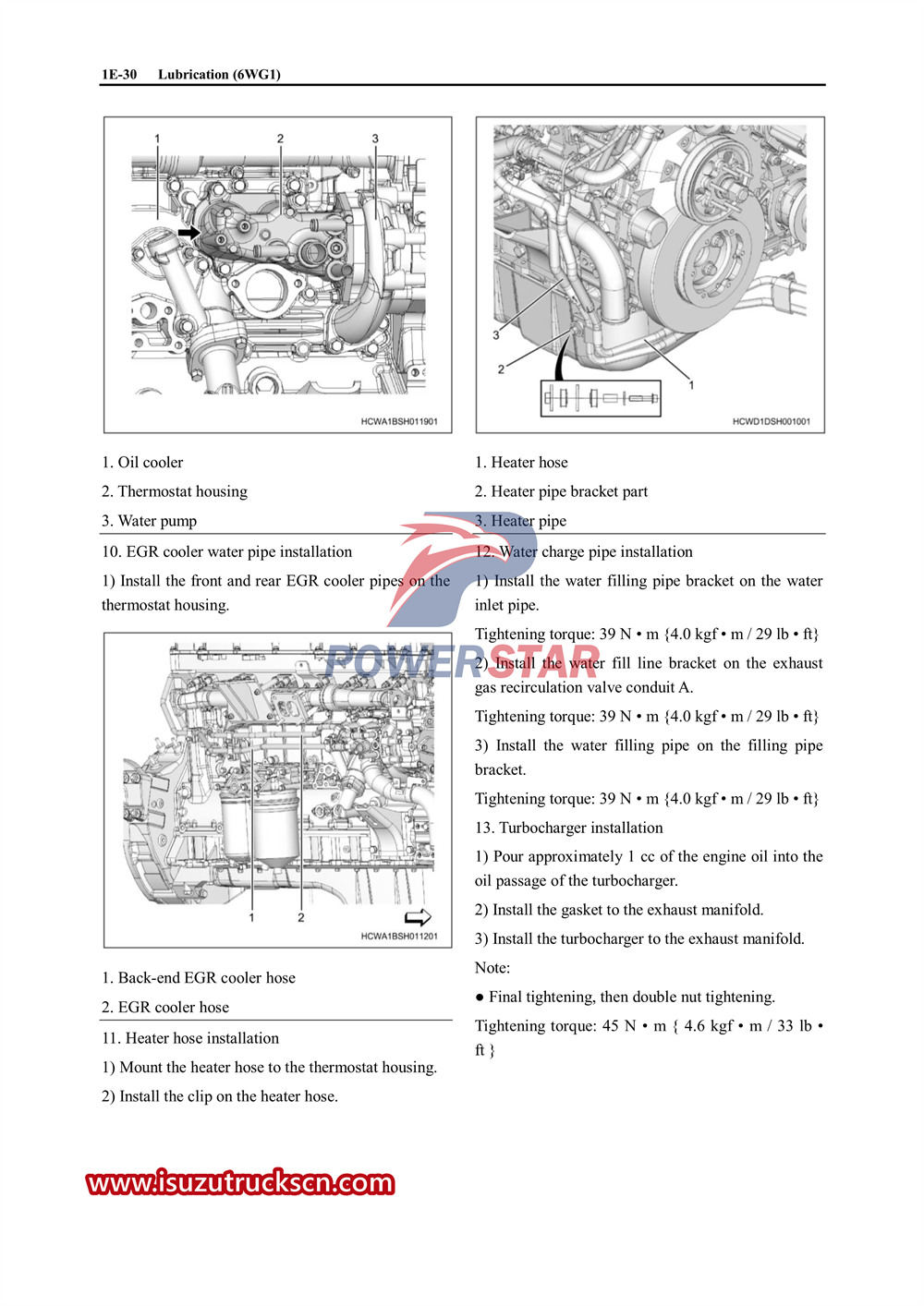 Hướng dẫn sử dụng dịch vụ làm mát động cơ Isuzu 6WG1 và hộp số ZF