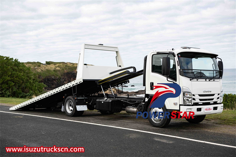 Isuzu NPR road rescue flatbed tow truck