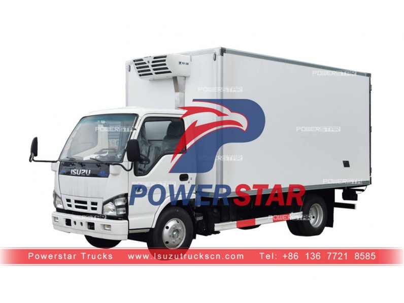 Isuzu NKR freezer van refrigerated box truck exported to Cambodia