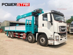 ISUZU Straight Boom Lifting 10-16 Ton Telescopic Boom Lorry Cargo Truck Crane