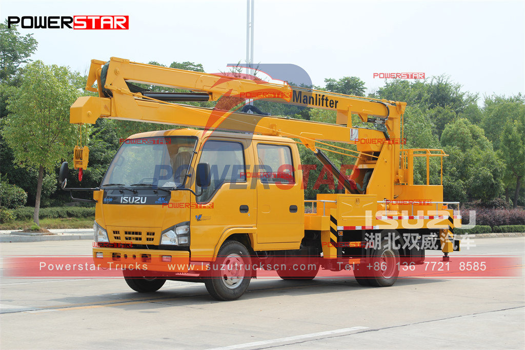 Xe nâng sàn làm việc trên không ISUZU 600P NKR 16m xuất khẩu sang Lào
    