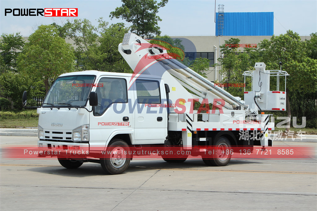 ISUZU 16m mô hình kính thiên văn Xe tải nền tảng thủy lực trên không Xuất khẩu thủ công Dubai
    