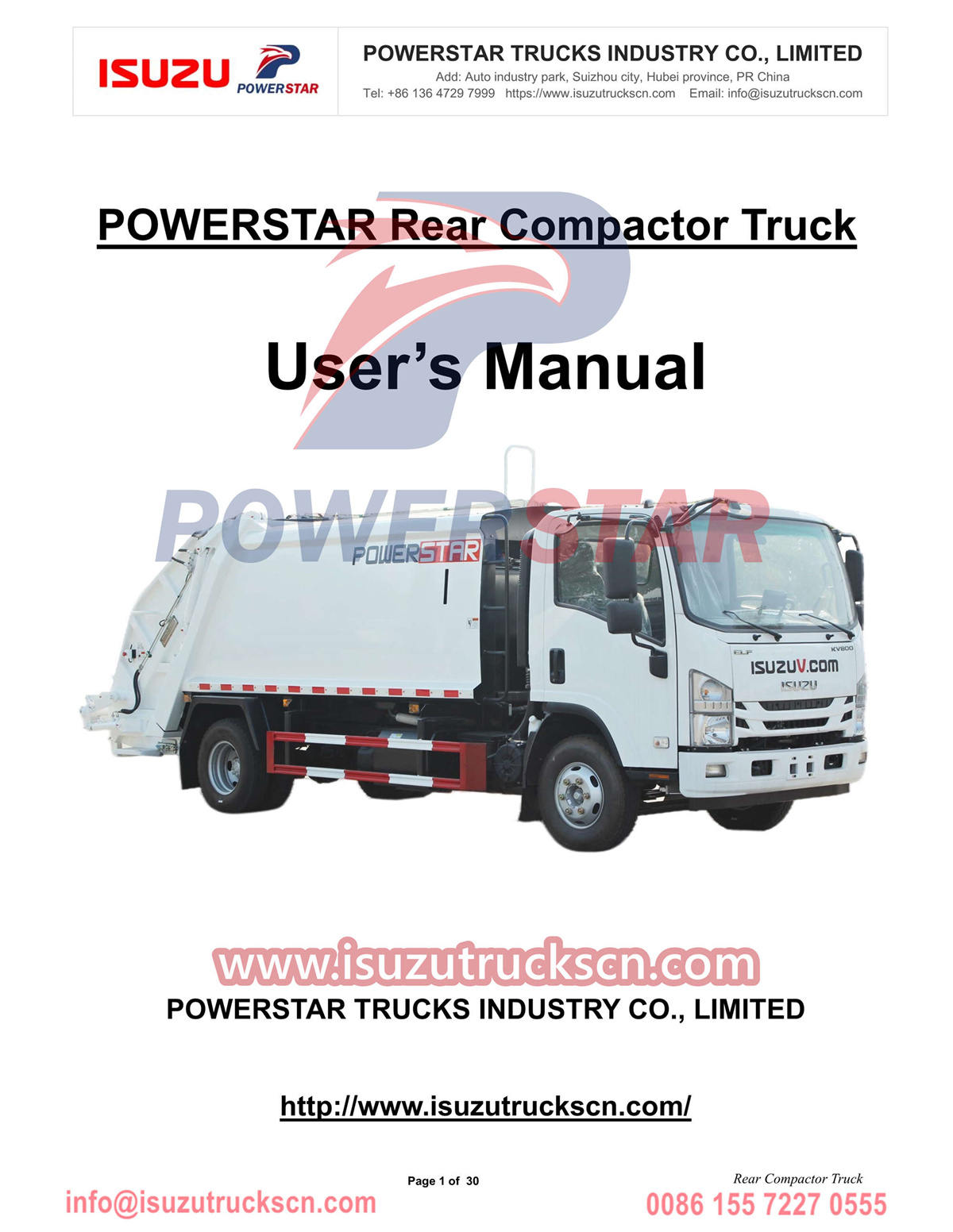 Khách hàng Albania mua hướng dẫn sử dụng xe tải đầm sau POWERSTAR ISUZU KV800
    