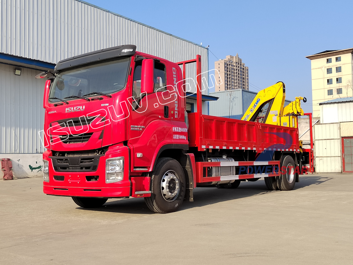 Xe tải chở hàng Rwanda Isuzu Giga Dropside với cần cẩu cần cẩu XCMG 6.3 tấn GSQZ132
    