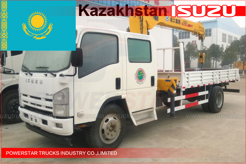 Cần cẩu xe tải Isuzu cabin đôi cho Kazakhstan
    