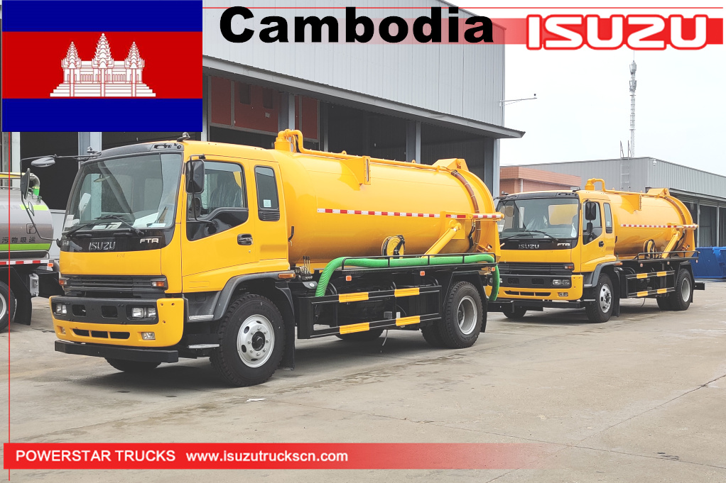 Campuchia - 2 chiếc Xe bồn chở nước thải ISUZU FTR
    