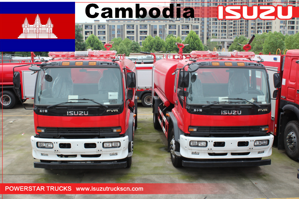 Campuchia - 2 chiếc xe chữa cháy nước ISUZU FVR
    