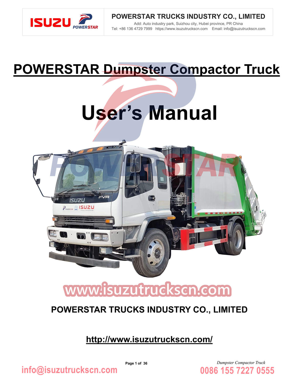 Châu Phi Algeria Hướng dẫn sử dụng máy ép rác ISUZU FTR Dumpster
    