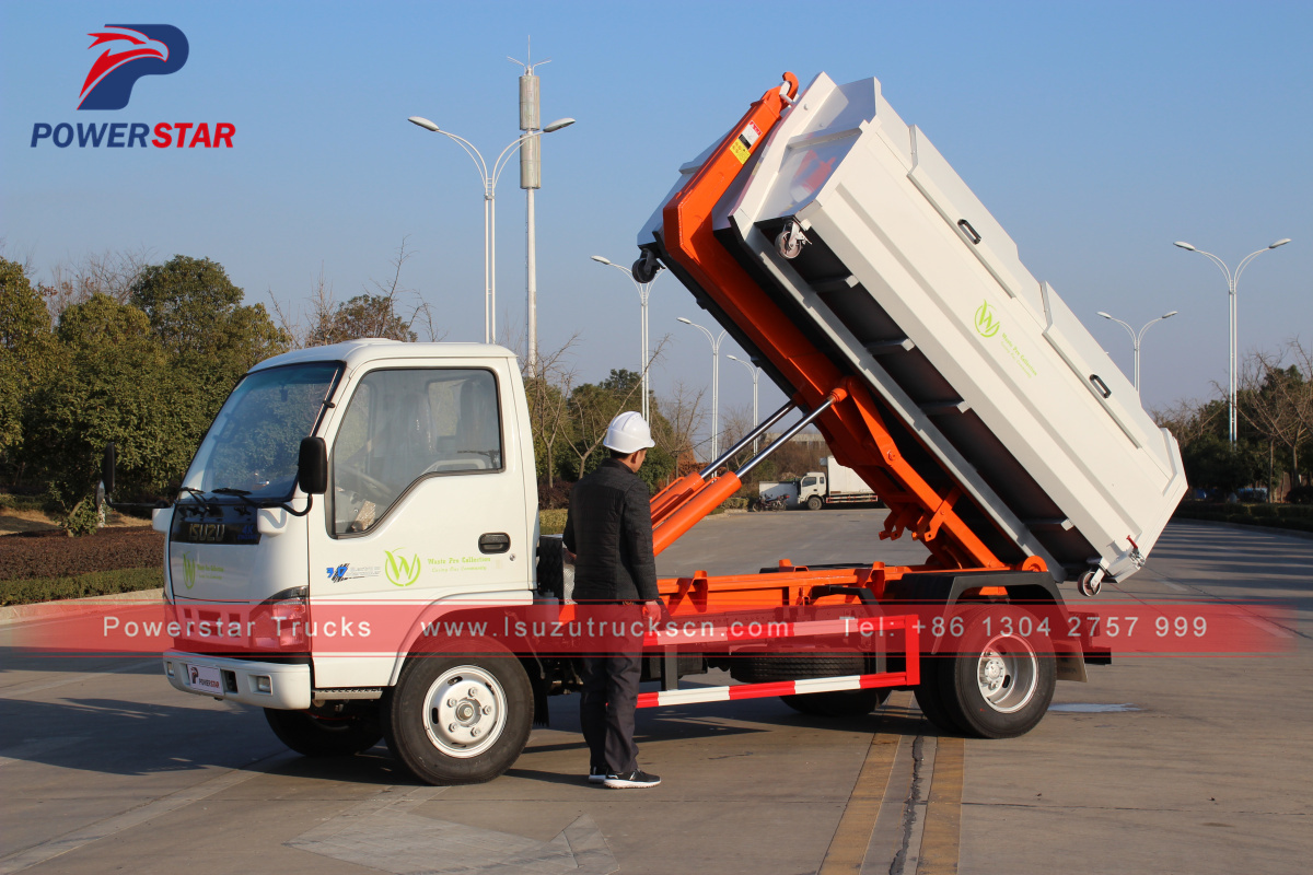 Xe chở rác Hooklift mini Powerstar 3 tấn dành cho ST. PETERS
    